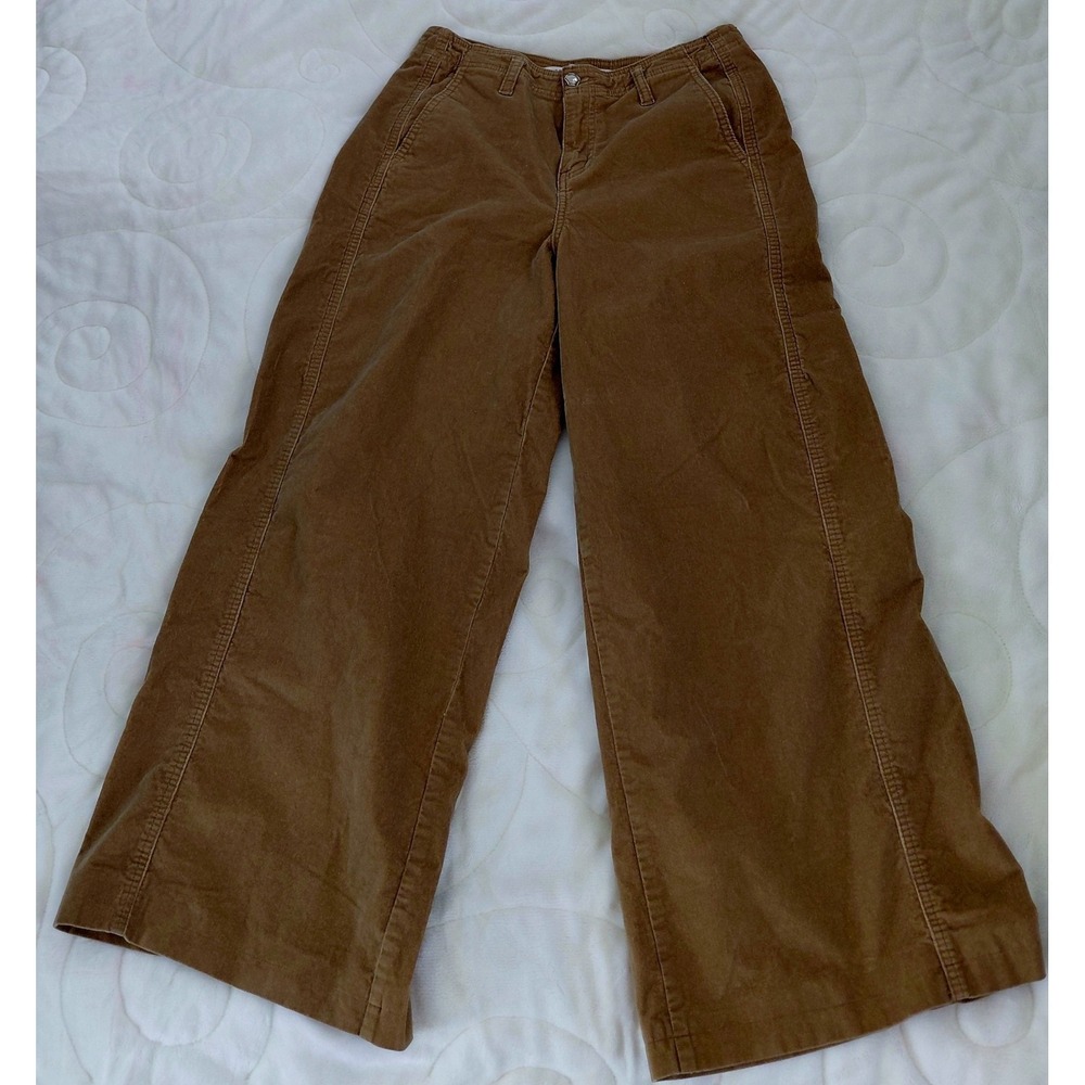 Celebrity Pink Womens Brown Corduroy Wide Leg Pants Mid Rise Size 9/29